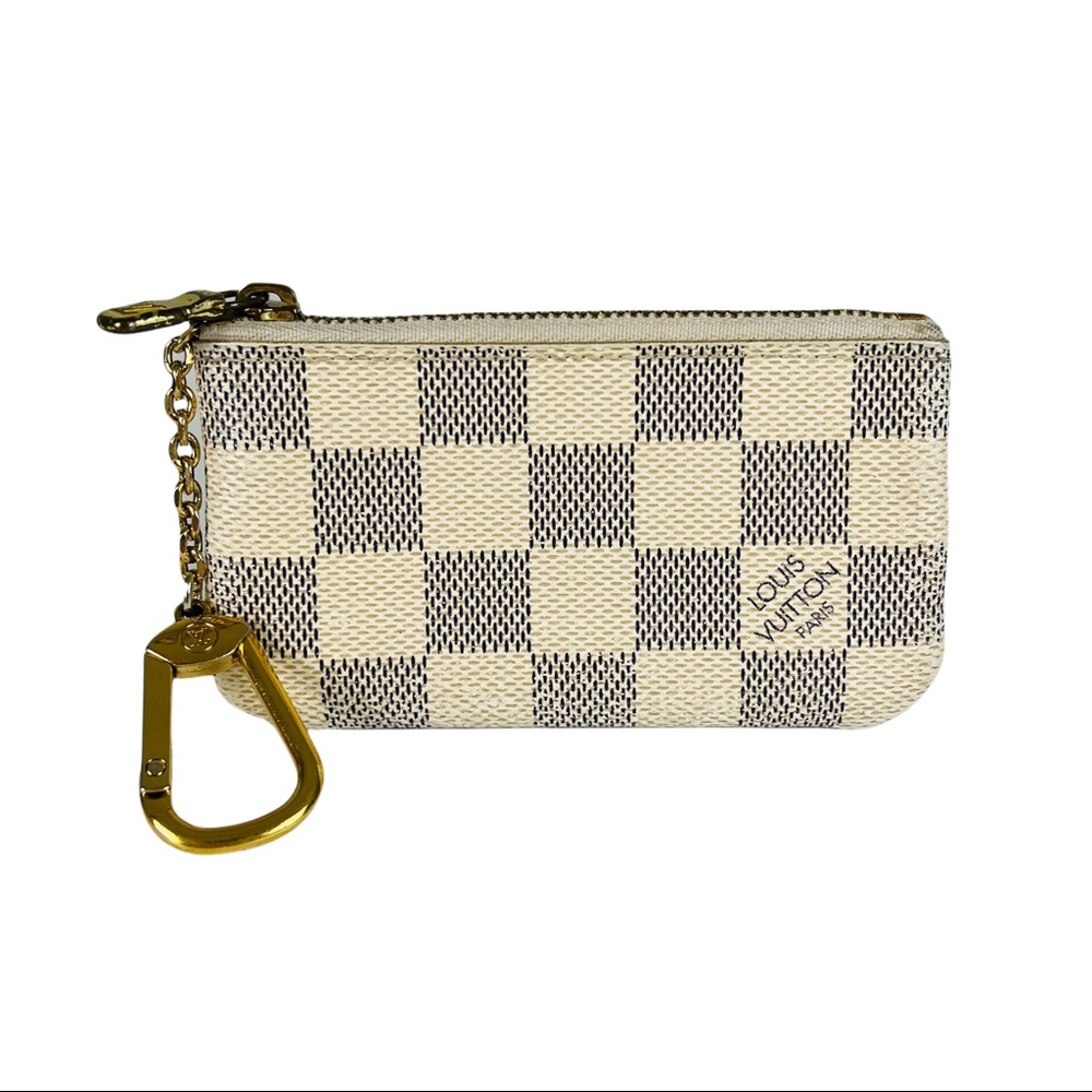Louis Vuitton Damier Azur Key Pouch Wallet in White/Cream